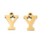 201 Stainless Steel Charms, Alphabet, Letter.Y, 8.5x6.5x1mm, Hole: 1mm