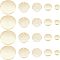 SUPERFINDINGS 20Pcs 5 Size Brass Pendants Charms Real 24K Gold Plated Blank Charms Flat Round Blank Stamping Tag Pendants for Bracelet Necklace Jewelry DIY Craft Making，Hole:1.2-1.6mm