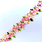Flower Polyester Jacquard Ribbon, for Garment Accessories, Pink, 3/4 inch(20mm)
