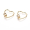 Brass Micro Pave Cubic Zirconia Screw Carabiner Lock Charms, for Necklaces Making, Clear, Heart, Golden, 23x22.5x2mm