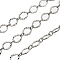 Brass Oval Link Chains, Rack Plating, Cadmium Free & Lead Free, Long-Lasting Plated, Unwelded, with Spool, Platinum, 2.5~5x2~4x0.5mm