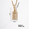 Chic Abacus Brass Pendant Necklace Vintage Fashion Accessory Classic Elegant Style, Golden, 15.75 inch(400mm)