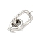 Rack Plating Brass Fold Over Clasps, Long-Lasting Plated, Lead Free & Cadmium Free, Platinum, 29.5mm, Hole: 1.2mm