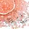 Transparent Spray Painted Glass Seed Beads, Triangle, Light Salmon, 6x5x4.3mm, Hole: 1.2mm, about 2368pcs/pound