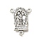 Tibetan Style Alloy Chandelier Component Links, Cadmium Free & Lead Free, Arch Shape with Jesus, Antique Silver, 25x18.5x2mm, Hole: 1.6mm