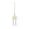 Glass Wind Chimes, Suncatcher Pendant Decorations, Flower, 350mm