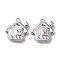Brass Glass Charms, House, Real Platinum Plated, 11x11x2.5mm, Hole: 1mm