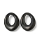 304 Stainless Steel Pendants, Ion Plating(IP), Irregular Oval Charm, Black, 23.5x18.5x4.5mm, Hole: 13.5x7.5mm