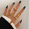 5Pcs Snake Alloy Finger Rings, Golden, Inner Diameter: 16~19mm