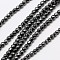 Non-magnetic Synthetic Hematite Bead Strands, Faceted Round, 2mm, Hole: 0.8mm, about 197pcs/strand, 15.5 inch