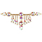 1Pc Flower Brass Rhinestone Ornament Accessories, for Hair Garment Accessories, Crystal AB, 75x165x9mm