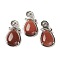 Synthetic Goldstone Pendants, with Brass Findings, Flower with Teardrop, 56x28x8mm, Hole: 5x2.5mm