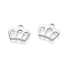 Tarnish Resistant 304 Stainless Steel Charms, Crown, Stainless Steel Color, 8.5x10x0.8mm, Hole: 1.2mm