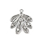 Brass Pave Clear Cubic Zirconia Pendants, Cadmium Free & Nickel Free & Lead Free, Long-Lasting Plated, Leaf Charms, Platinum, 19.5x17x3mm, Hole: 1.4mm