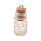 Glass Jar Glass Bottles Pendants, with Cork Stopper & Copper Wire, Clear, 25x11mm, Hole: 1.8mm