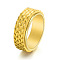 Grooved Feather Stainless Steel Rotating Finger Ring, Fidget Spinner Ring for Calming Worry Meditation, Golden, US Size 10(19.8mm)
