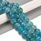 Natural Agate Beads Strands, Dyed & Heated, Round, Faceted, Light Sea Green, 13.5~14mm, Hole: 0.8mm, about 26pcs/strand, 14.76 inch(37.5cm)