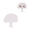 Cardboard Earring Display Cards, Tree, White, 39.5~40x39x0.4mm, Hole: 1.2mm