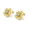 Flower Rack Plating Brass Micro Pave Cubic Zirconia Stud Earrings for Women, Long-Lasting Plated, Lead Free & Cadmium Free, Real 18K Gold Plated, 18x18mm