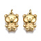 304 Stainless Steel Charms, with Jump Rings, Bear, Real 14K Gold Plated, 14.5x10x4mm, Jump Ring: 3.8x0.6mm, 2.6mm inner diameter