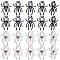 20Pcs 2 Colors Zinc Alloy Pendants with Plastic Beads, Spider, Mixed Color, 30x21x4.5mm, Hole: 1.6mm, 10pcs/color