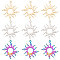 Beebeecraft 1 Box 18Pcs 3 Colors Sun Charms Stainless Steel Open Back Bezel Hollow Frames Mixed Color Pendant Charms for DIY Necklaces Crafts Jewellery Making