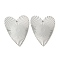 Rack Plating Brass Pendants, Heart, Platinum, 30x23x1mm, Hole: 1.4mm