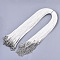 Waxed Cotton Cord Necklace Making, with Alloy Lobster Claw Clasps and Iron End Chains, Platinum, White, 44~48cm, 1.5mm