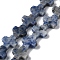 Natural Blue Spot Jasper Beads Strands, Cross, 13~13.5x12.5~13.5x4~5mm, Hole: 1mm, about 18pcs/strand, 9.21''(23.4cm)
