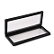 Polyethylene(PE) 3D Floating Frame Display Holder, for Jewelry Necklace Bracelet Display, Rectangle, Black, 23.2x9x2cm, Inner Diameter: 21x6.8cm