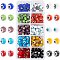 Handmade Lampwork Beads, Round with Evil Eye, Mixed Color, 8mm, Hole: 1mm, about 20pcs/color, 200pcs/box