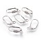 Tarnish Resistant 304 Stainless Steel Leverback Earrings Findings, with Loop, Stainless Steel Color, 18x11x4.5mm, Hole: 1.6mm, Pin: 0.5x0.8mm