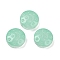 Transparent Glass Beads, Flat Round with Moon & Star, Baking Paint, Medium Aquamarine, 13x6mm, Hole: 1mm