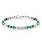 Adjustable 304 Stainless Steel Gemstone Beaded Bracelets, Rectangle, 6-1/4 inch(16cm)