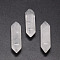 Natural Quartz Crystal Double Terminated Points Healing Stones, Reiki Energy Balancing Meditation Therapy Wand, for Wire Wrapped Pendants Making, No Hole/Undrilled, 34~36x9x9mm