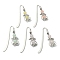 5Pcs 5 Colors Alloy Hook Bookmarks, Angel Frosted Acrylic Pendant Bookmark, Mixed Color, 133~135mm, 1pc/color