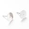 Tarnish Resistant 304 Stainless Steel Stud Earring Findings, Stainless Steel Color, 6mm, Pin: 0.8mm