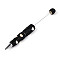 Heart Resin & Polymer Clay Pave Rhinestone Ball-Point Pen, Iron Beadable Pen, for DIY Personalized Pen with Jewelry Beads, Bisque, 150~152x15~17mm