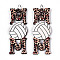 Wood Pendants, Printed, with Iron Ring, Ball Games, Volleyball, 49.5x19x2mm, Hole: 5mm