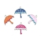 Alloy Enamel Pendants, Lead Free and Cadmium Free, Christmas Umbrella, Platinum, Mixed Color, 26x28x3mm, Hole: 2mm