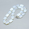 Opalite Beaded Necklaces, with Alloy Lobster Clasps, Rectangle, 18.1 inch~18.5  inch(46~47cm), Rectangle: 18~18.5x13mm