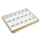 18 Grids Imitation Leather Jewelry Trays, Rectangle Desktop Organizer Case with No Cover, for Rings, Earrings, Necklaces, White, 35x24x3cm, 70x50mm inner diameter