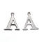 Tarnish Resistant 304 Stainless Steel Charms, Stainless Steel Color, Alphabet, Stainless Steel Color, Letter.A, 12x10.5x1mm, Hole: 1mm