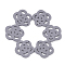 Spray Painted Wood Pendants, Flower, Dark Gray, 30x30x2.5mm, Hole: 1.4mm
