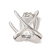Brass Micro Pave Clear Cubic Zirconia Pendants, Cadmium Free & Lead Free, Rectangle, Platinum, 20x18x3x10mm