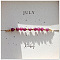 Natural Birthstone Braided Bead Bracelets for Women, Ruby, with Brass Beads, Inner Diameter: 11 inch(28cm)