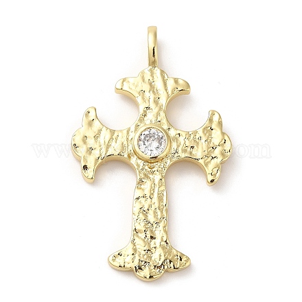 Латунные микропаве прозрачные подвески с фианитом KK-M246-03G-1