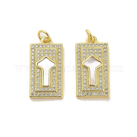 Латунные микропаве прозрачные подвески с фианитом KK-K365-10C-G-1