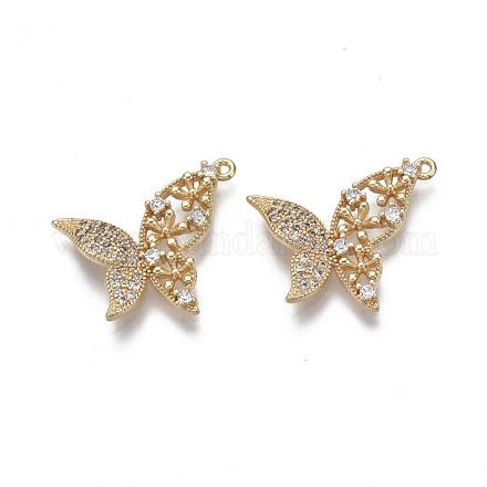 Латунные микропаве прозрачные подвески с фианитом KK-S355-008-NF-1