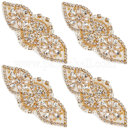 Кабошоны из ткани со стразами из сплава стекла DIY-WH0265-46G-1